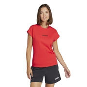 Koszulka damska adidas Essentials Linear Cotton czerwona JG8661