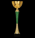 Puchar metalowy złoto-zielony H-32,5cm, R-100mm 9254E