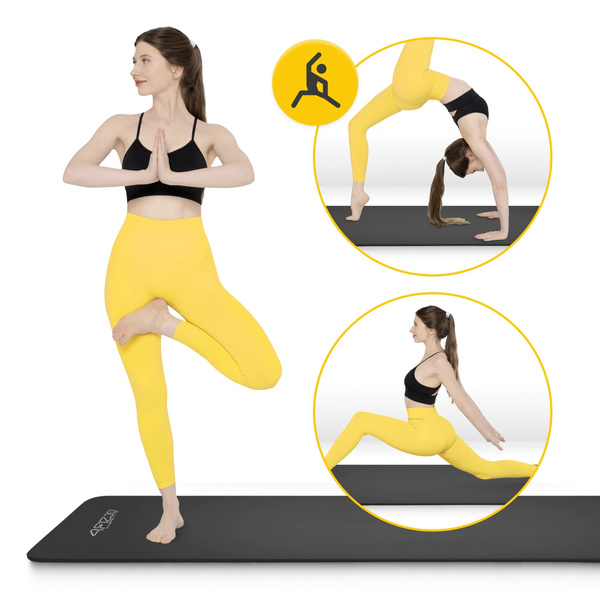 Mata fitness, do ćwiczeń, jogi NBR 1cm czarna