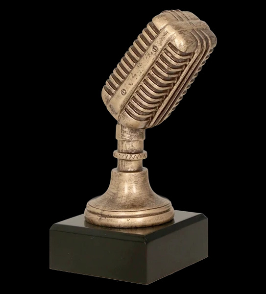 Statuetka odlewana 17cm - MIKROFON - RFST2079/BR
