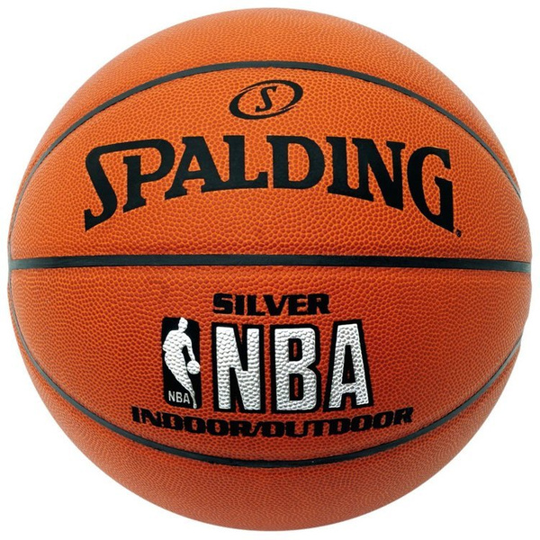 Piłka do koszykówki Spalding NBA SILVER  pomarańczowa rozmiar 7 INDOOR OUTDOOR