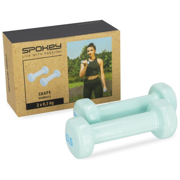 Zestaw hantli winylowych 2x0,5 kg SHAPE  błękitne