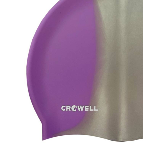 Czepek pływacki silikonowy Crowell Multi Flame fioletowo-srebrny C4064