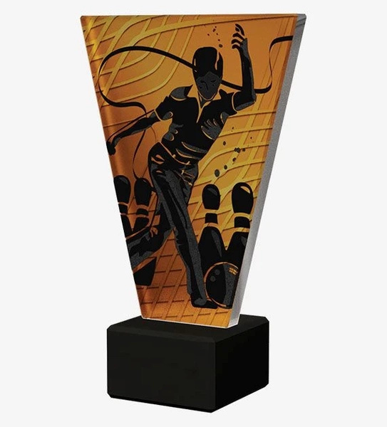Trofeum szklane 20,5cm - KRĘGLE - VL1-B/BOW/BK