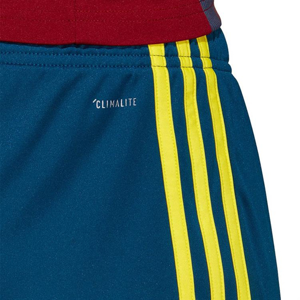 Spodenki męskie adidas Tastigo 19 Shorts niebiesko-bordowo-żółte DU4411