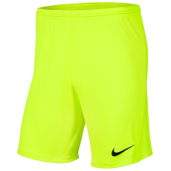 Spodenki dziecięce Nike Dri-FIT Park III neonowe zielone poliestrowe