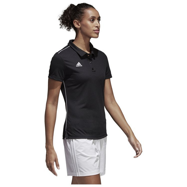 Koszulka damska polo adidas Core 18 Climalite czarna poliestrowa