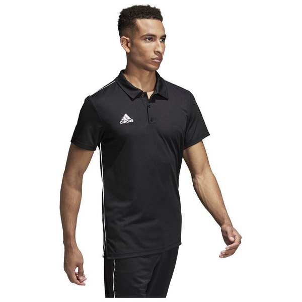 Koszulka męska polo adidas Core 18 Climalite czarna poliestrowa
