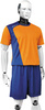 Komplet piłkarski COLO pomarańczowo-niebieski (2 KOSZULKI + SPODENKI)